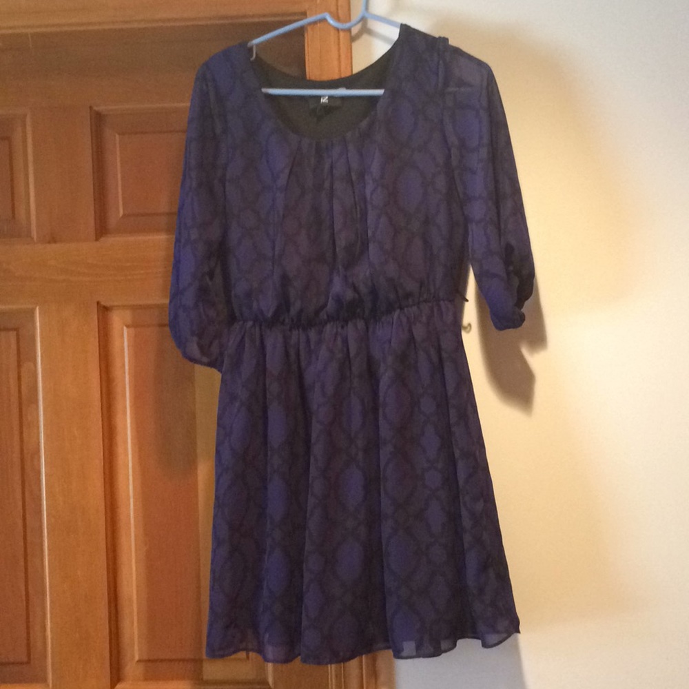 Blue and black blouse